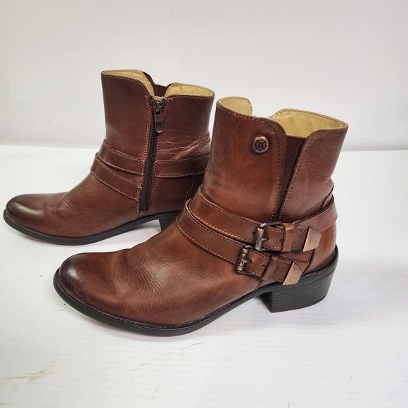 Bussola Antwerpen Avy Nevada Russet Leather Ankle Strap Boots Size 38 - Picture 4 of 11